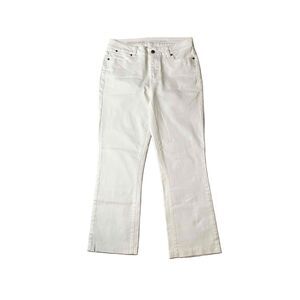 Talbots White Solid Color Five-Pocket Styling Heritage Bootcut Jeans Size 10L